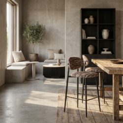 Barstoel Dantes in hazel met zwart metalen frame