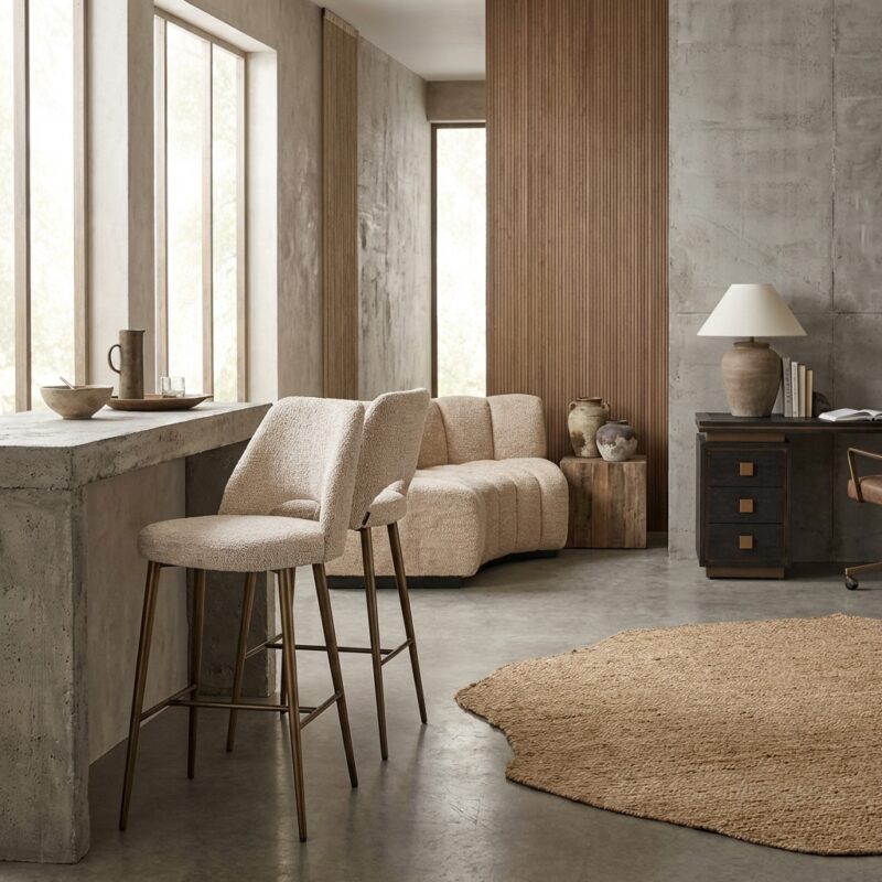 Barstoel Delphine lovely cream, beige, handgemaakt, zelf te monteren