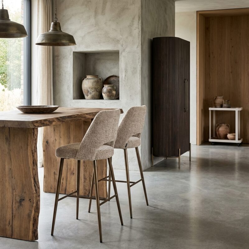 Barstoel Delphine lovely nature fire retardant, handgemaakt, brandvertragend, zwart