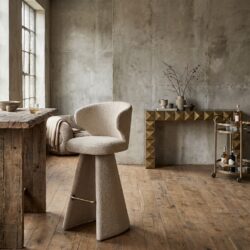 Barstoel Gatsbi customized, wit, kunststof, modern design