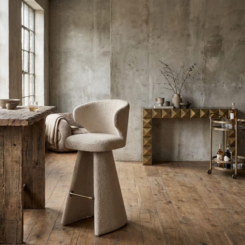 Barstoel Gatsbi customized, wit, kunststof, modern design