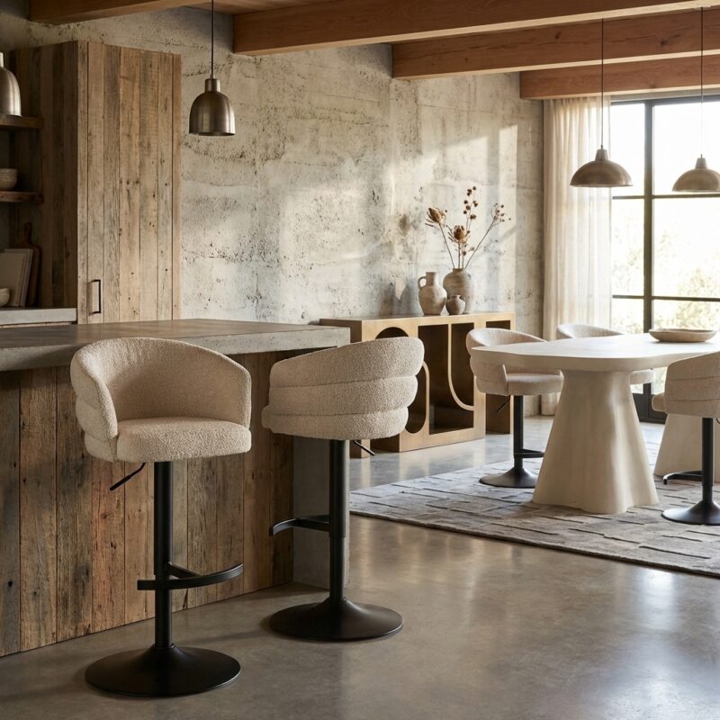 Barstoel Nikki niagara beige swivel fire retardant