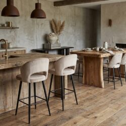 Barstoel Savoy khaki velvet, zandkleurig, zelf te monteren