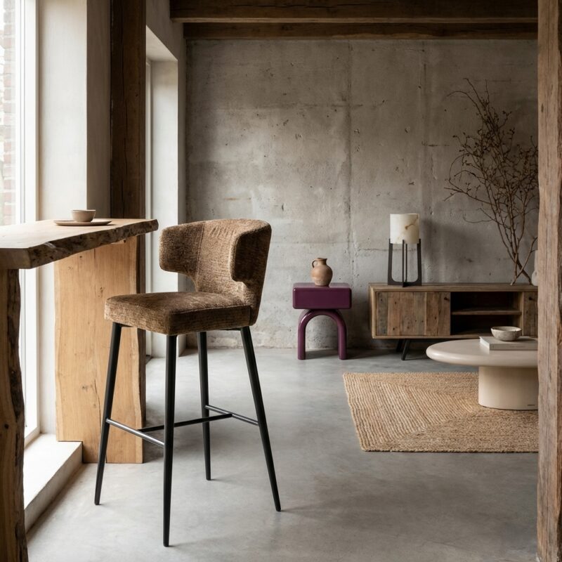 Barstoel Taylor brandy fusion fire retardant, complete voorziening