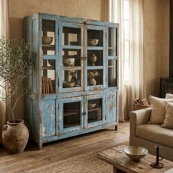 Kast India Oud blauw