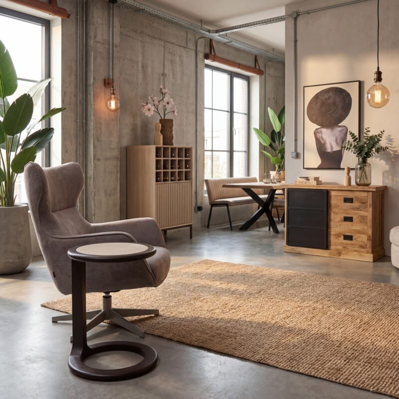 Bijzettafel Vinn Bruin Travertin 55 cm hoofdafbeelding