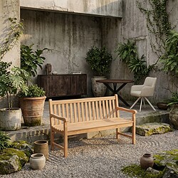 Tuinbank Bison 150 cm van Livingfurn, naturel teakhout, open design