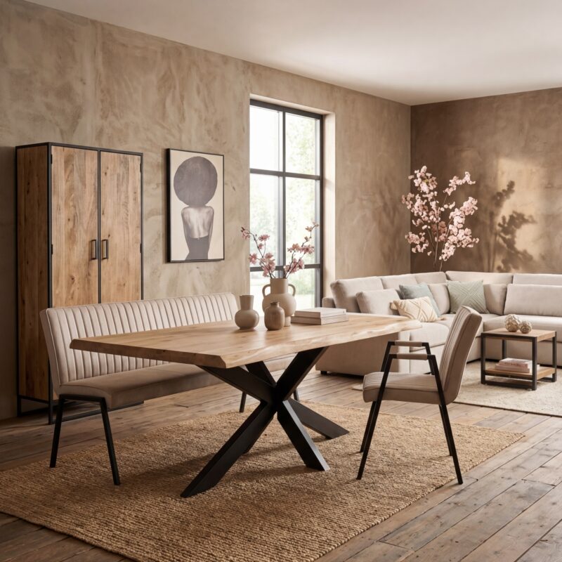 Boomstamtafel Dakota Naturel Mangohout 220 cm hoofdafbeelding