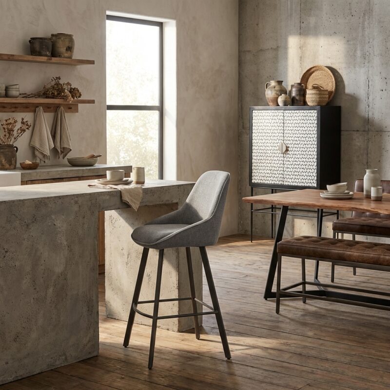 Borgo barstool Bjorn 19 anthracite landelijk modern design