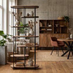 Brix Milou 190cm wandkast met mangohout en gecoat staal