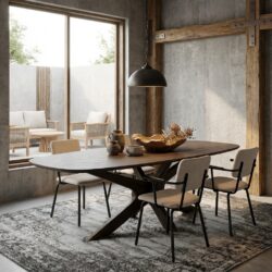 Brix Montreaux Brown eetkamertafel, ovaal vorm, bruin, mangohout