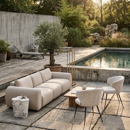 Außenbank Dawson beige alpin Ecksofa