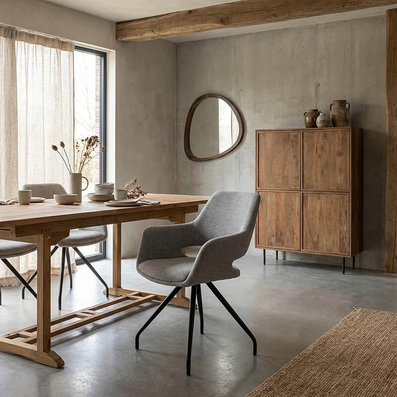 Capp eetkamerstoel beige luxe stof gecoat staal