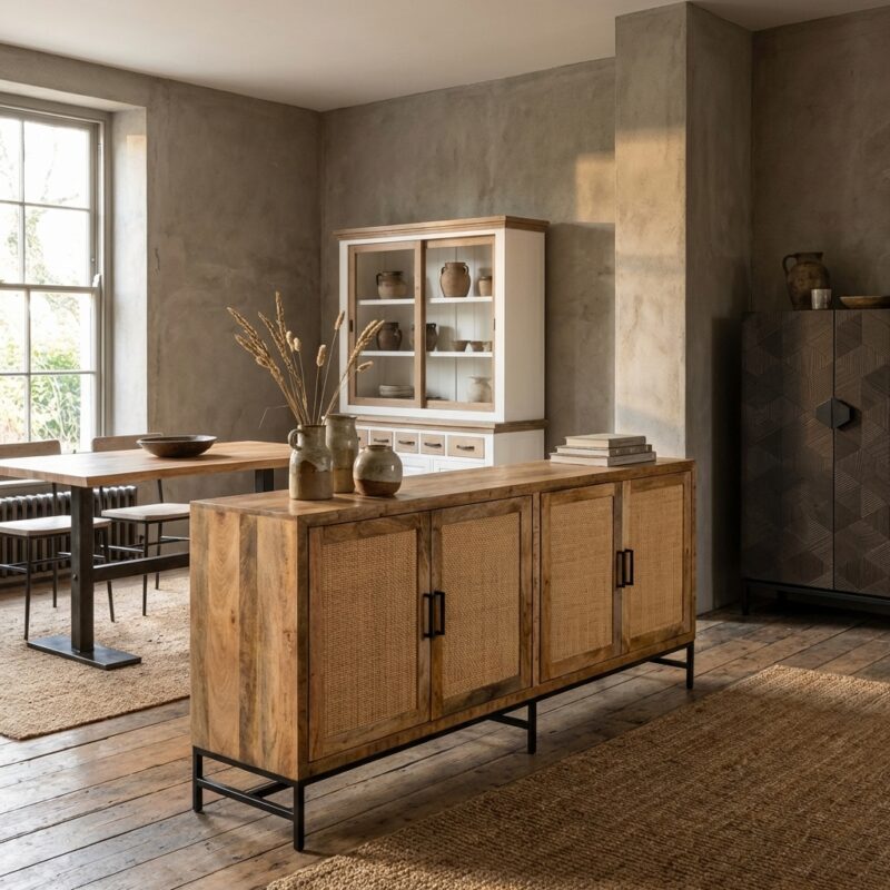 Carini dressoir orientaal chic in natuurlijk hout