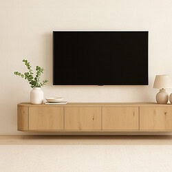 Novero Zwevend 220cm, eikenhout fineer, modern design, minimalistisch