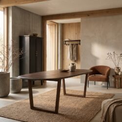 Cortez eetkamertafel, rechthoekig, bruin, mangohout, Malta finish