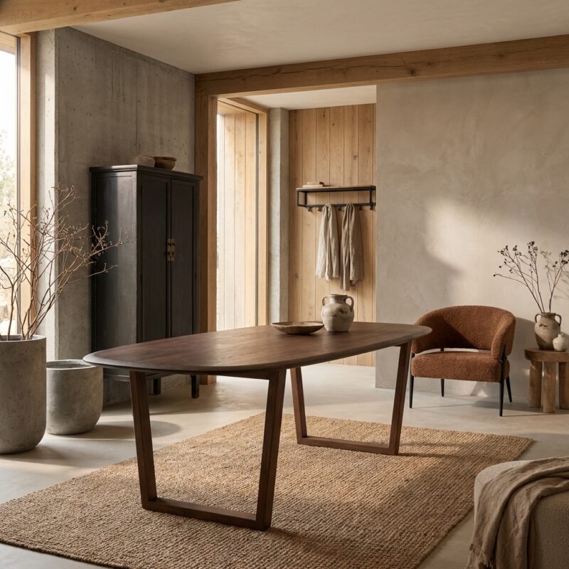 Cortez eetkamertafel, rechthoekig, bruin, mangohout, Malta finish