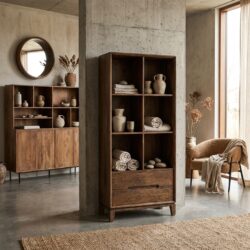 Cortez 83 cm boekenkast bruin mangohout Malta finish