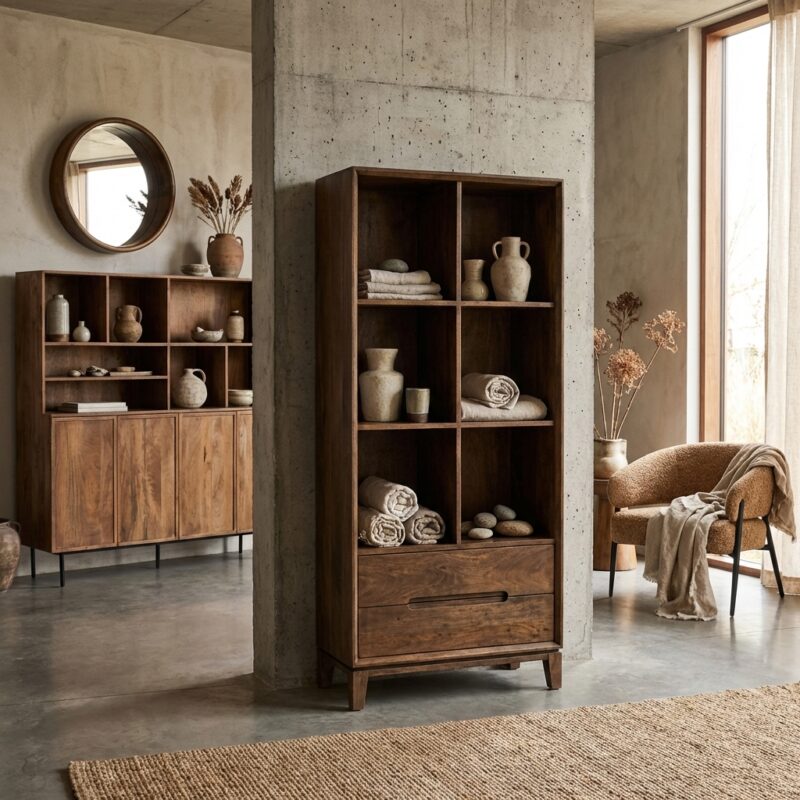 Cortez 83 cm boekenkast bruin mangohout Malta finish