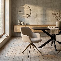 Draaibare eetkamerstoel Daisy Beige, comfortabel en stijlvol