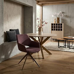 Draaibare eetkamerstoel Daisy paars, comfortabel en stijlvol