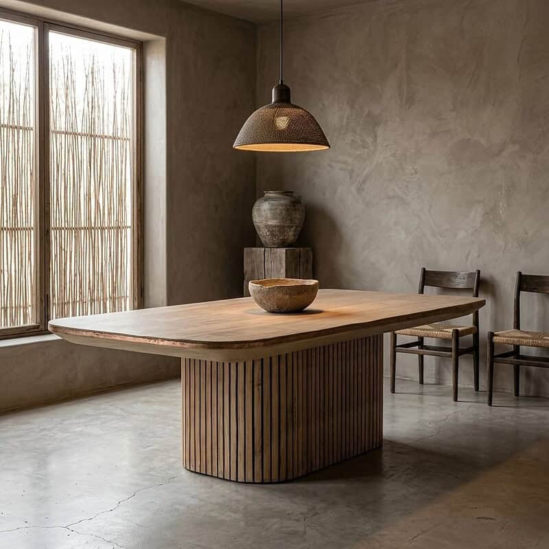 Moderne eettafel Lausanne 230cm van massief hout, perfect voor een stijlvolle eetkamer. Robuust ontwerp met natuurlijke afwerking, ideaal voor gezinsdiners en gezellige bijeenkomsten.