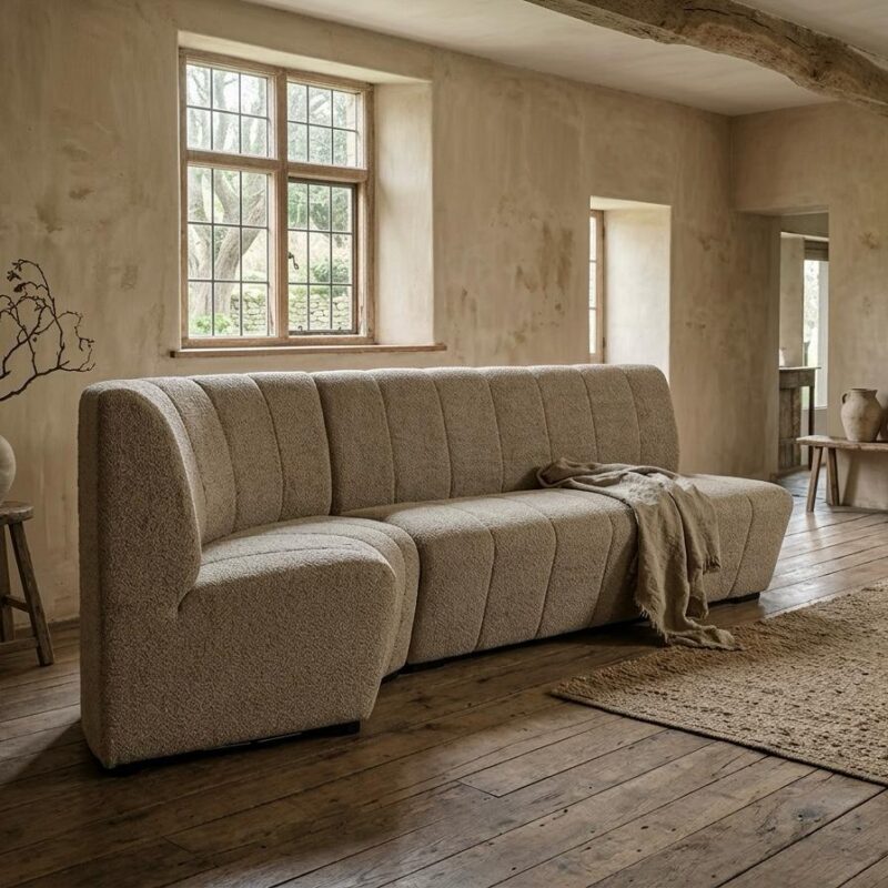 Eetkamerbank Leda met ronde hoek