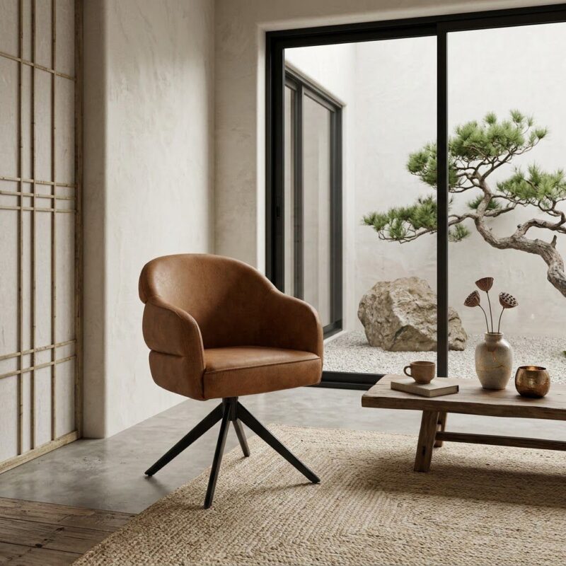 Starfurn eetkamerstoel Bella in bull 09 camel en cognac