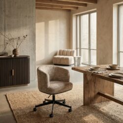 Eetkamerstoel Rochenne trendy nature swivel on wheels