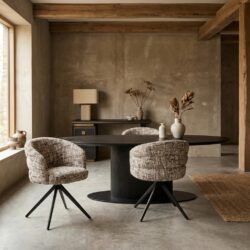 Eetkamerstoel Serenity brown omara swivel fire retardant hoofdafbeelding