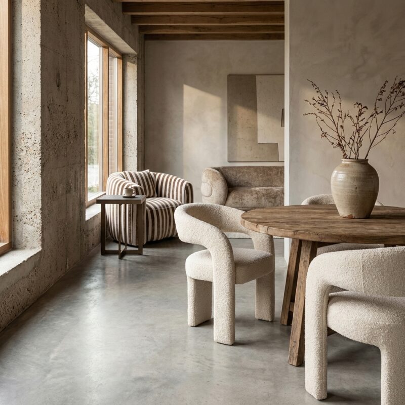 Eetkamerstoel Soho natural linear fire retardant hoofdafbeelding