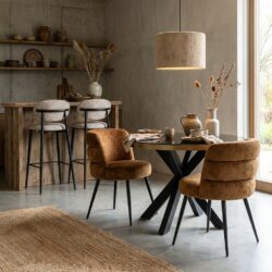 Eetkamerstoel Stella cognac fusion oranje zwart