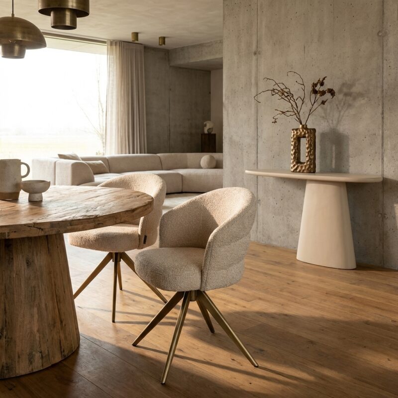 Eetkamerstoel Zendaya biscotti swivel fire retardant hoofdafbeelding