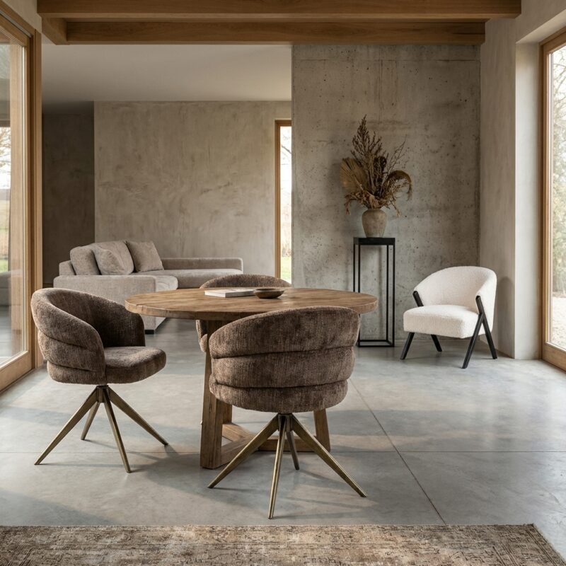 Eetkamerstoel Zendaya niagara stone swivel goud zand