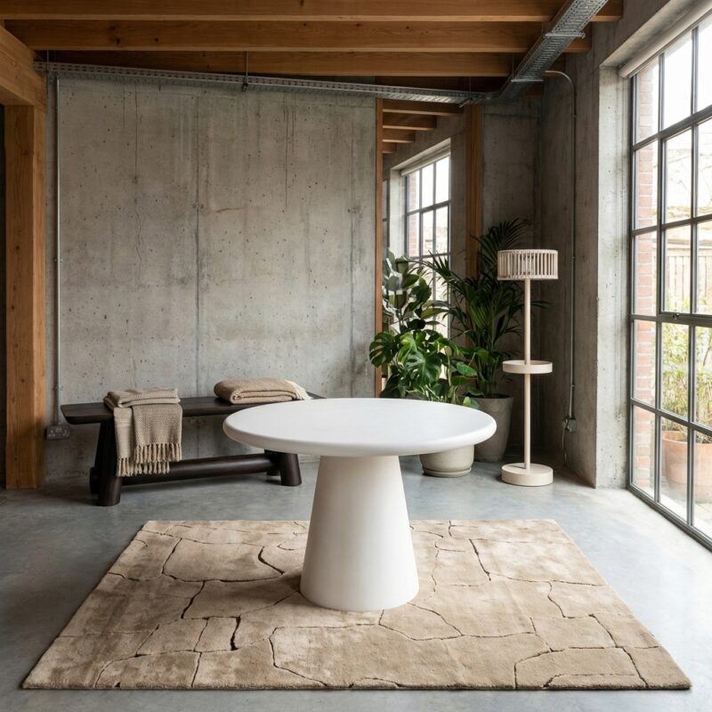 Eettafel Bloomstone white 130Ø