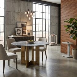 Eettafel Collada black/gold 130Ø