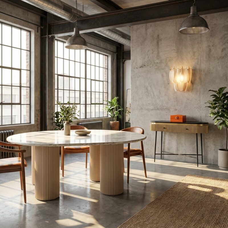 Eettafel Coronel Blush beige 240, handgemaakt, MDF basis