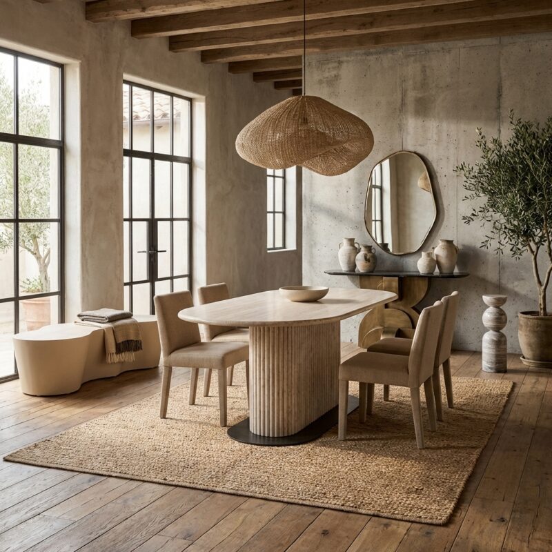 Eettafel La Cantera beige 200 cm handgemaakt