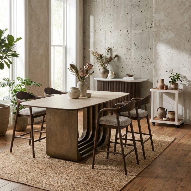 Eettafel Maxfield beige 230 cm royale handgemaakt tafel