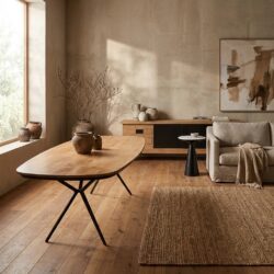 Eettafel RichWood, 200 cm breed, mangohout tafelblad, stijlvol en natuurlijk