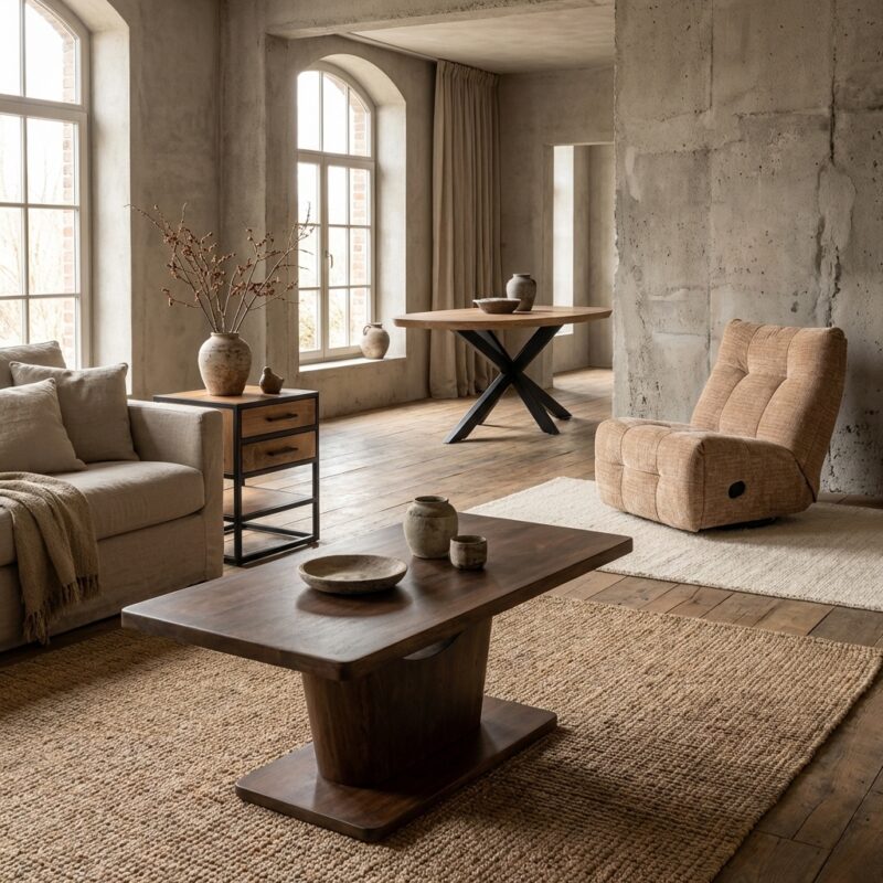 Eettafel Voco, 200 cm, brown, mangohout, moderne stijl