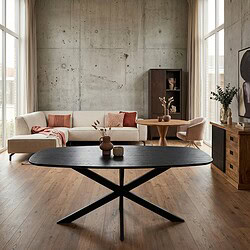 Eiken eettafel Ferris Deens ovaal 180 cm zwart