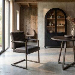 Ferro armstoel Savannah anthracite metal frame industrieel stijl