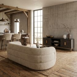 Hondenbed Bingo clay chenille, luxe stoffen, comfortabel en stijlvol