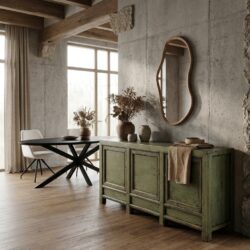 Icons M-18 drie-deur kast in olijfgroen elmhout