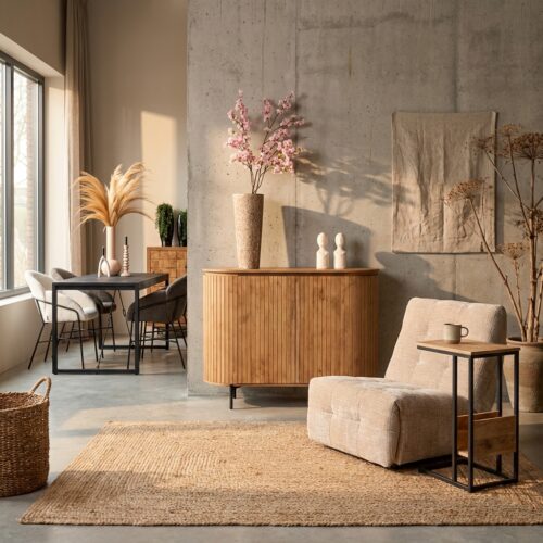 Kabinet Solana, naturel, mangohout, stijlvol, tijdloos