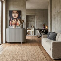 Kabinet Solana taupe finish mangohout woonserie