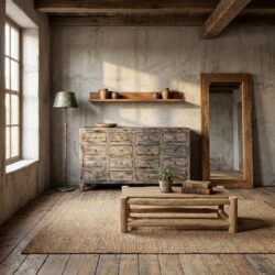 Unieke antieke Indiase dressoir met 16 lades in meerkleurig hout