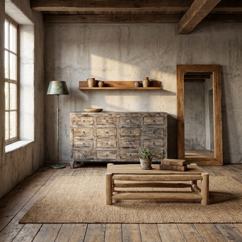 Unieke antieke Indiase dressoir met 16 lades in meerkleurig hout