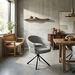 Linn Bisque Oasis eetkamerstoel beige stof gecoat staal modern comfort